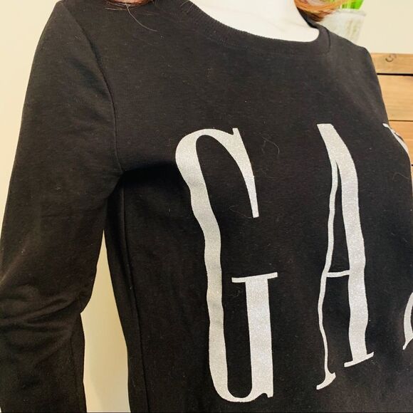 GAP Black Sweatshirt Glittery size Small - Picture 2 of 11